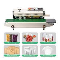 Scelleuse électrique horizontale continue FR-770 pour films plastiques thermoscellables, idéale pour sacs alimentaires, produits chimiques et sacs en papier d'urgence