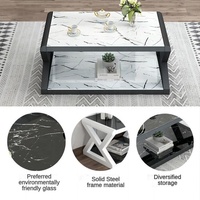 Mobilier moderne de luxe de style nordique pour la maison table basse carrée blanche minimaliste et ensemble de support de télévision pour le salon