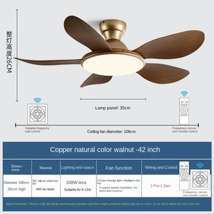Ventilateur de plafond moderne rétro à LED Moteur AC/DC Corps en verre Garantie de 10 ans Fonctionnement silencieux Chambre à coucher Salle à manger Maison - Product Image 6