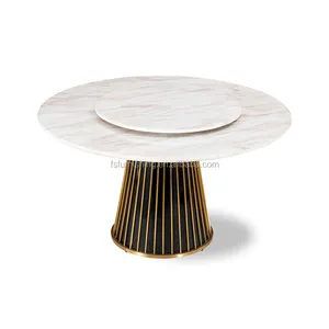 PD1159 — haut en marbre rond de cuisine, table à manger populaire élégante de luxe, vente en gros, fabriqué en fuji, à la mode, personnalisé