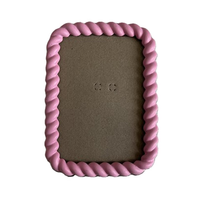 Miroir Rétro à Cadre en Corde Torsadée, Style Luxe Léger, avec Dentelle de Chanvre, en Résine de Couleur Simple, Écologique et Fait Main, pour Table et Mur