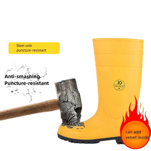 <strong>Wellington</strong> <strong>Boots</strong> With Safety Steel Toe Rain <strong>Boots</strong> Industrial Mining Farming Use Labor Protection Water Shoes - Product Image 2
