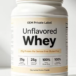 Proteína de Suero de Leche Aislada <span class=keywords><strong>100</strong></span>% Pura, Sin Lactosa, Sin Gluten, Sin Sabor, 25 g de Proteína por Porción, Marca Privada OEM - Product Image 1