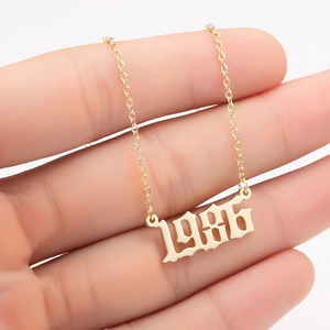 อาหรับแองเจิลจำนวนผู้หญิงวัน<span class=keywords><strong>เกิด</strong></span>ชุบทองที่กำหนดเองจี้สแตนเลสสร้อยคอปี<span class=keywords><strong>เกิด</strong></span> - Product Image 2