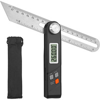 Règle d'angle numérique Roktools en forme de T, réglable, avec niveau à bulle et règle droite pour le travail du bois, mesure 360 degrés