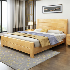 Lit de rangement haut en bois massif 1,5 m 1,8 m, moderne et minimaliste, avec tiroirs à vérins à gaz et structure de cadre, mobilier de chambre - Product Image 3