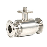 Vanne à boisseau sphérique sanitaire SS304 SS316L à raccordement direct Tri-Clamp avec coussinet de montage 1/4-4 pouces, Vanne à boisseau sphérique hygiénique 2 voies à raccordement rapide