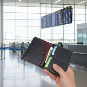 Porte-<span class=keywords><strong>passeport</strong></span> en cuir <span class=keywords><strong>personnalisé</strong></span> à prix avantageux avec emplacements pour cartes, housse de <span class=keywords><strong>passeport</strong></span> souple pour les voyages - Product Image 4