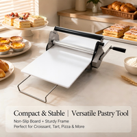 Machine à pâte manuelle professionnelle pliable de 12 pouces pour usage domestique, machine à pâtisserie de table avec plateau en PP pour pizza/croissant