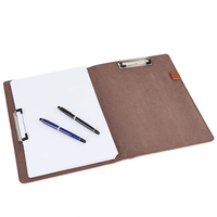 Organiseur de documents A4 en cuir PU avec logo personnalisé, couleurs personnalisées, double porte-documents, classeur à double clip, bloc-notes à face ouverte, protection UV