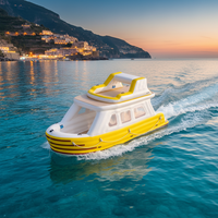 Catamaran Électrique Gonflable de Luxe Écologique à 2 Niveaux, Bateau-Maison Électrique en PVC, Yacht Sportif pour Loisirs Nautiques, Flottant Élégant