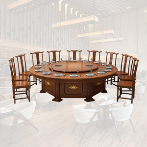 خشب صلب 12 مقعد قابل للتعديل مع سطح دائري دوار لحانات المطاعم والاستخدام المكتبي - Product Image 4