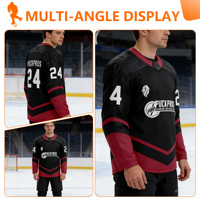 Maillot de hockey en mesh pour homme, maillot de hockey rétro unisexe, 100% polyester, séchage rapide, impression sublimée 180g, adulte, Puck Pros