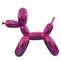 Sculpture populaire de chien de ballon de fibre de verre de vente chaude pour la décoration d'intérieur de salon
