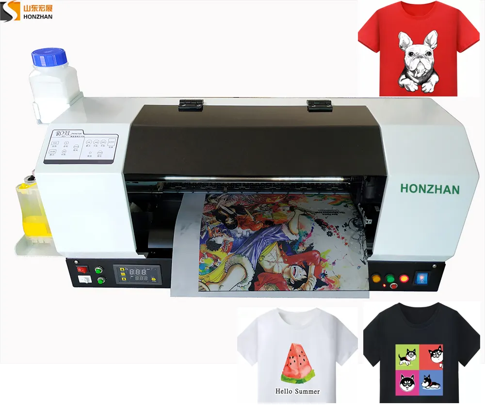 Honzhan Schlussverkauf HONZHAN Desktop A3-Größe digitaler DTF-Drucker direkt auf PET-Transferfolie Druckmaschine