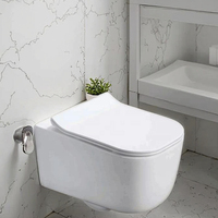 Cuvette de toilette murale moderne nouvellement sortie toilettes monobloc à double chasse matte noir blanc gris