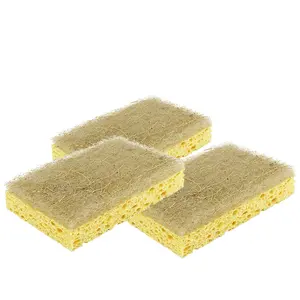 Eco Friendly Biodegradable Natural Kitchen Sponge Fibre Wood Cellulose Sponge Kitchen Cleaning Wooden Pulp Cellulose Sponge