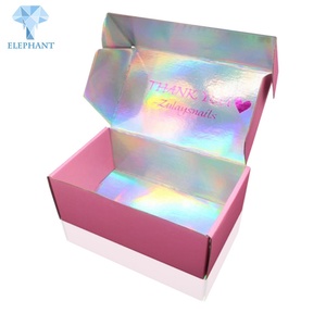 Custom Printed Large Packaging Pink Holographic Corrugated Shipping Mailer Box - Product Image 2