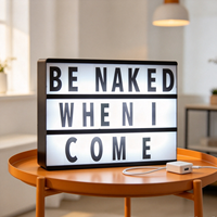 Boîte à lumière LED en plastique A4, 96 lettres, enseigne DIY pour la décoration de chambre d'enfant et cadeaux, alimentation par piles/USB, cadre noir