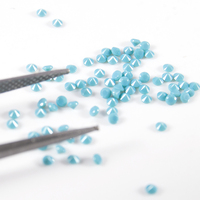Fixation de cire optique, 1-3mm, en vrac, coupe ronde brillante, synthétique, pierre nano turquoise, en Stock