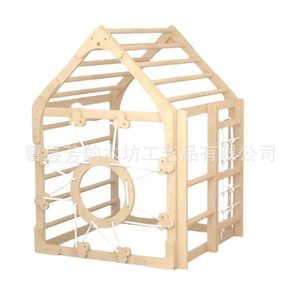Solid Wood <b>Slide</b> <b>Small</b> Family Climbing Frame Multi Functional Folding Home Baby Play Structure Geometric Shape Modern Simple - Product Image 4