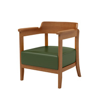 Ensemble de salle à manger moderne en bois massif avec chaises en cuir PU 4 places, durable pour hôtels, cafés et salons de thé
