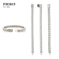 Bracelet cubain en argent sterling 925 avec grappe de moissanite 8 mm, style hip-hop tendance pour homme