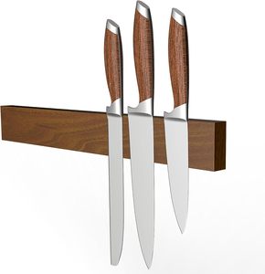 Bandes magnétiques puissantes en bois d'acacia, porte-couteau magnétique pour une utilisation murale comme organisateur d'outils magnétiques, organisateur de maison - Product Image 1