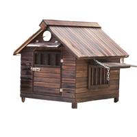 Buitenverblijf voor honden en katten, ecologisch, geschikt voor alle seizoenen, anti-corrosie, waterdicht, houten dak, voor grote/middelgrote honden, natuurlijk