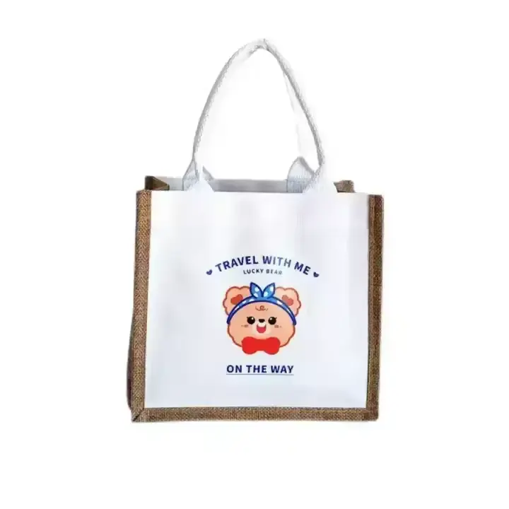 Симпатичная прочная Хлопковая сумка с рисунком медведя