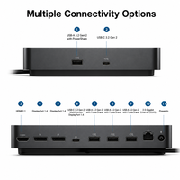 Base de Conexión Inteligente USB-C Dell SD25, 130W PD, Pantalla Cuádruple DP, RJ45 2.5GbE, Base Empresarial