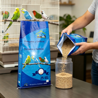 Sac tissé en PP à haute résistance pour l'emballage d'aliments pour canaris et perroquets, sac tissé en PP laminé BOPP imperméable