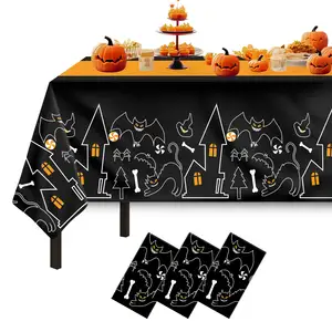 Individuelle Halloween-Partyzubehör einweg-Tischdecke Kunststoff-Tischdeckel-Dekorationen für Indoor Outdoor Heimessen