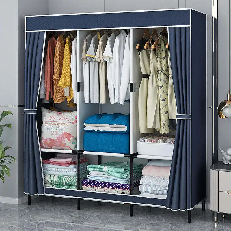 Nuevo armario de lona plegable personalizado para dormitorio, armario de combinación portátil extraíble Simple para niños