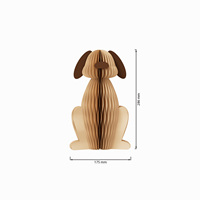 Figurines d'animaux en papier nid d'abeille Rainbowbear Golden Retriever Ragdoll, ensemble d'ornements pliables 3D écologiques, décoration de table pour chien et chat