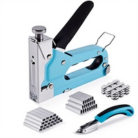 Set Stapler Tangan 3-in-1 SHALL Industrial, Stapler Udara Manual 3000 Staples Bersertifikasi GS untuk Pertukangan Kayu, Dekorasi, dan Pemasangan Kabel