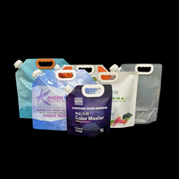 Sacs à bec verseur micro-ondables avec poignée pour détergent liquide vaisselle, conception personnalisée gratuite, 1 gallon (5 litres), pochette verticale pour bière