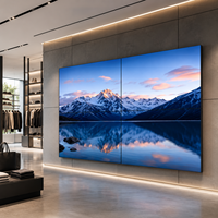 Écran d'affichage vidéo mural LCD commercial à cadre ultra-fin, écran d'affichage numérique avec rétroéclairage LED Full Array, luminosité 500 cd/m² pour