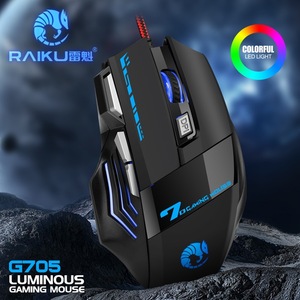 Raiku G705 Luminous Gaming <b>Mouse</b> 12 Buttons RGB Backlit Wired Optical Right Hand Ergonomic - Product Image 1