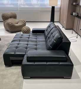 Canapé-lit électrique fonctionnel sectionnel motorisé en cuir véritable extensible pour hôtel, sans espace mural, salon - Product Image 6