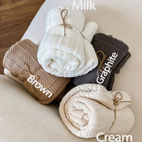 Couverture pour bébé en tricot de pur coton 100% pour nouveau-né personnalisée enfant en bas âge
