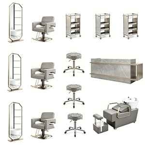 Ensemble de <span class=keywords><strong>mobilier</strong></span> de salon moderne en gros, ensemble complet de <span class=keywords><strong>mobilier</strong></span> de salon de coiffure, miroir LED et chaise de coiffage, autres meubles de salon - Product Image 1