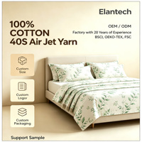 Parure de lit en coton imprimé 40S 200TC, ensemble de literie 100% coton en fil Air Jet, housse de couette et couvre-lit