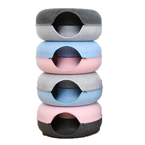 Cueva ecológica para gatos de fieltro, cueva para gatos Peekaboo para gatos múltiples y grandes para toda la temporada, casa para mascotas - Product Image 1