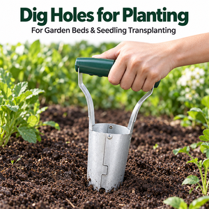 Stainless Steel Bulb Planter Tool with Depth <b>Marker</b>, Manual Seedling Transplanter for Garden <b>Planting</b> - Product Image 2
