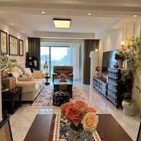 Canapé en tissu de style campagnard américain pour trois personnes en rangée droite, adapté aux petits hôtels, appartements ou maisons d'hôtes