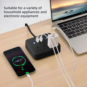 Multi Plug <span class=keywords><strong>Outlet</strong></span> Extender Overspanningsbeveiliging Stekker Platte Stekker Wandmontage Bureau Usb Oplaadstation Voor Thuiskantoor - Product Image 2