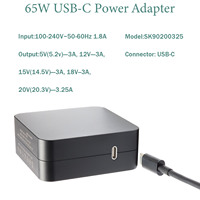 Adaptateur secteur USB C 65W Type C Power PD Wall Charger pour Mac Book Pro, Dell, Lenovo, HP, a Cer et tous les ordinateurs portables ou téléphones intelligents