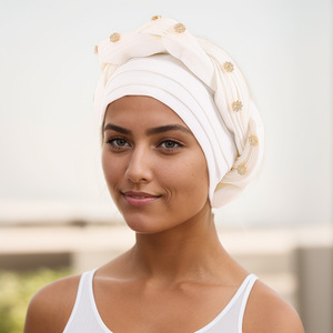 10 colori africano cappello turbante matrimonio Casual poliestere copricapo foulard etnico sciarpe scialli bandane - Product Image 2