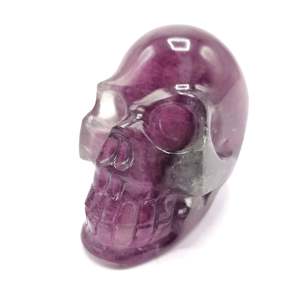 Crâne sculpté à la main en pierre de fluorite naturelle - reiki/chakra/guérison - artisanat en cristal - poids 334 g (0,74 lb) et 3 pouces - Product Image 1